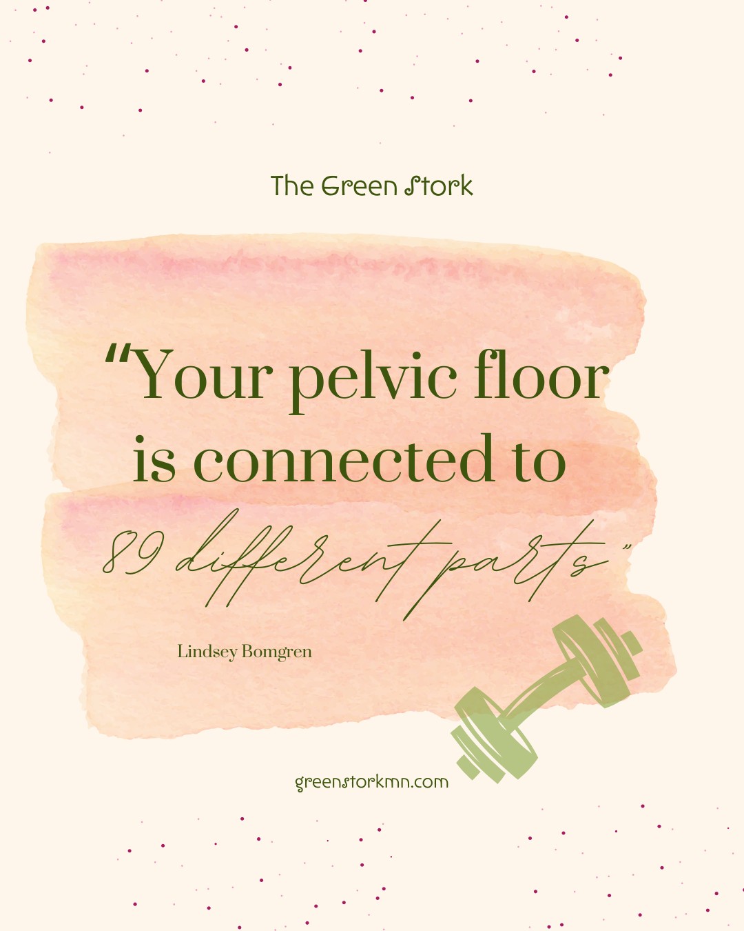 If you know me, you know I’m passionate about preserving your pelvic floor for the long haul. 💪
Today in my workout, the instructor — Lindsey Bomgren from @nourishmovelove — dropped this mind-blowing fact: "Your pelvic floor connects to 89 different parts of your body."EIGHTY-NINE! 😲This is exactly why we need to take care of it. Strength in your core, back, and glutes — it all matters. Everything is interconnected.It’s also why I passionately educate (and yes, beg!) my postpartum clients to prioritize rest in those first 5–10 days after birth. Your pelvic floor needs time to knit back together before it can support all your inner organs again. Jumping back into upright time, walking around the house, or "getting back to life" by day 3? That’s not doing your 60-70-year-old self any favors.This is why, as a whole, we need to rally around and better support our postpartum friends and new moms. I know it’s not possible for everyone, but I pray you can build a strong community that gives your pelvic floor the healing time it deserves — before it has to handle a full day of lifting, carrying, and life.Your future self will thank you. ❤️What’s one way you’ve supported (or been supported by) your village postpartum? Drop it below — let’s inspire each other!#PelvicFloorHealth #PostpartumRecovery #CoreStrength #GreenStorkMN #NourishMoveLove