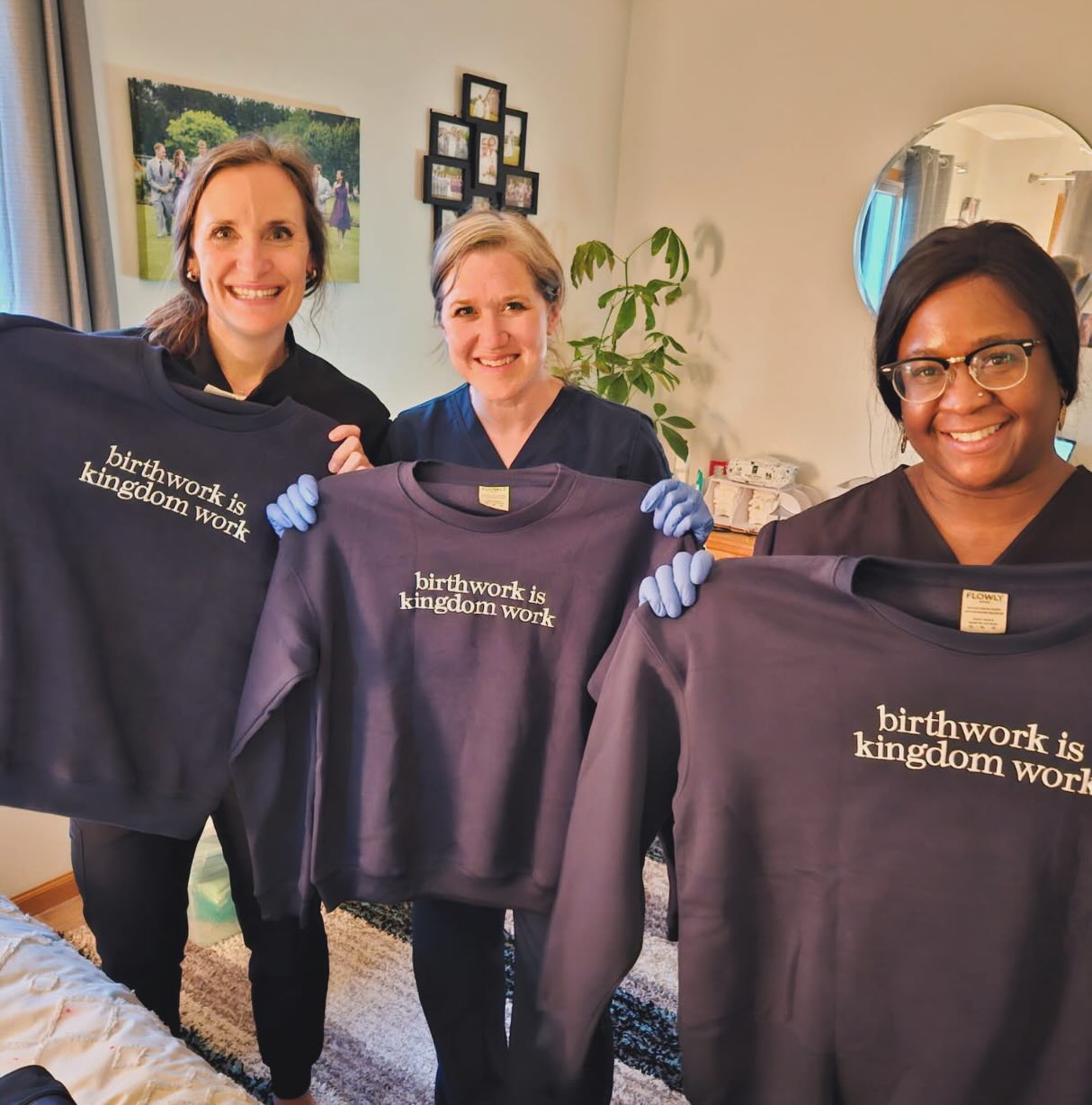 We are still smiling about this beautiful gift from one of our incredible clients! 💚“Birth Work is Kingdom Work” sweaters — a powerful reminder of why we do what we do.Every birth we attend, every family we walk alongside, and every sacred moment we witness feels like holy ground. Supporting new life, serving mothers, and caring for families in their most vulnerable and joyful season is truly Kingdom work.We are so thankful for clients who become friends — who see our hearts and pour love back into us in such meaningful ways. This sweater is more than clothing; it’s a daily encouragement and a beautiful testimony of the community we’re building together.Thank you, for this thoughtful and faith-filled gift. It will be worn with so much gratitude and purpose. 🙏If you’re feeling called to this kind of birth work or are looking for midwifery care rooted in deep respect, love, and faith — we’d love to walk with you.#BirthWorkIsKingdomWork #GreenStorkMN #MidwiferyCare #HomeBirth #BemidjiMN