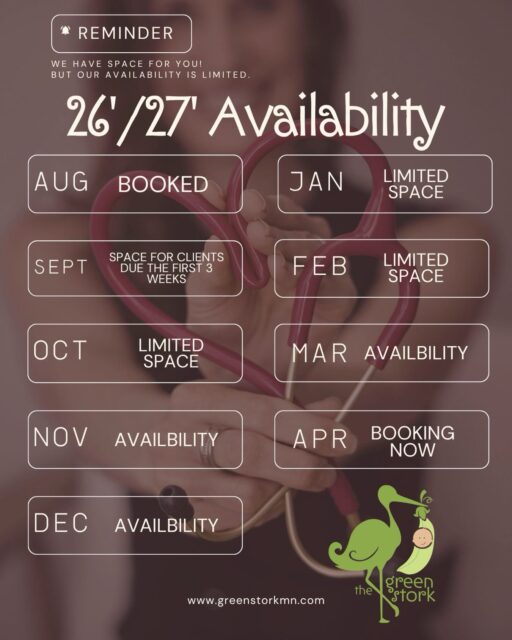 We’re so happy to share that we still have some openings for home births in late fall 2026 and early 2027. While a few months are filling up, others have space — including room for those considering a last-minute switch to homebirth.It’s never too late to reach out. Many families connect with us later in pregnancy and go on to have the peaceful, supported birth they’ve been hoping for.If you’ve been dreaming of a homebirth, we warmly invite you to explore what’s possible with us.Please fill out our “Contact Us” form at greenstorkmn.com — we’d love to hear your story and see how we can support you.Your peaceful home birth may be closer than you think 💕#Homebirth #MinnesotaMidwife #GreenStorkMN #warerbirth #birthyourway